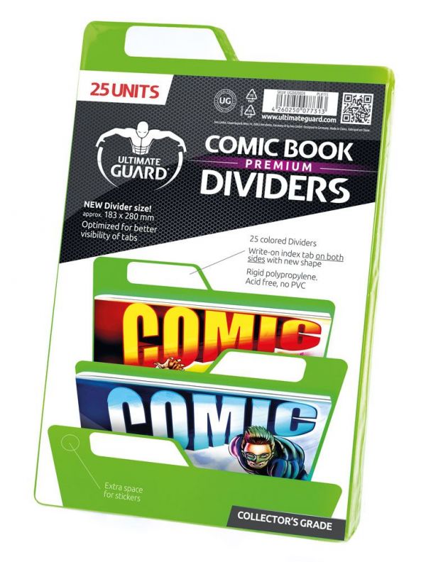 Separadores para cómics Premium Verde (25 unidades)