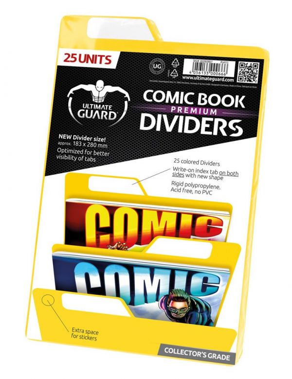 Separadores para cómics Premium Amarillo (25 unidades)